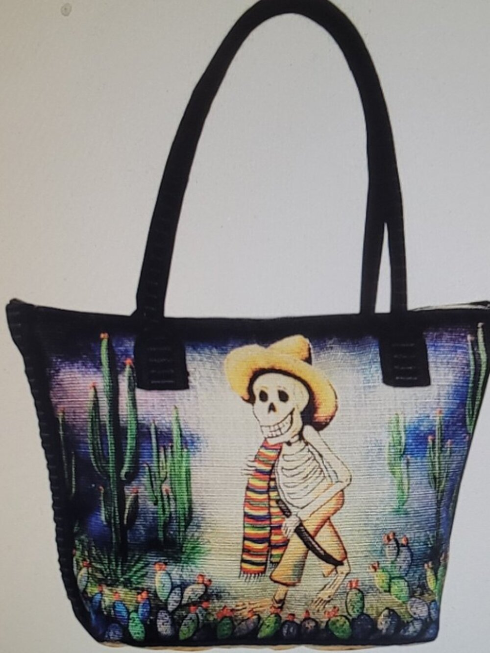 Cactus w/Sombrero Purse Day of the Dead